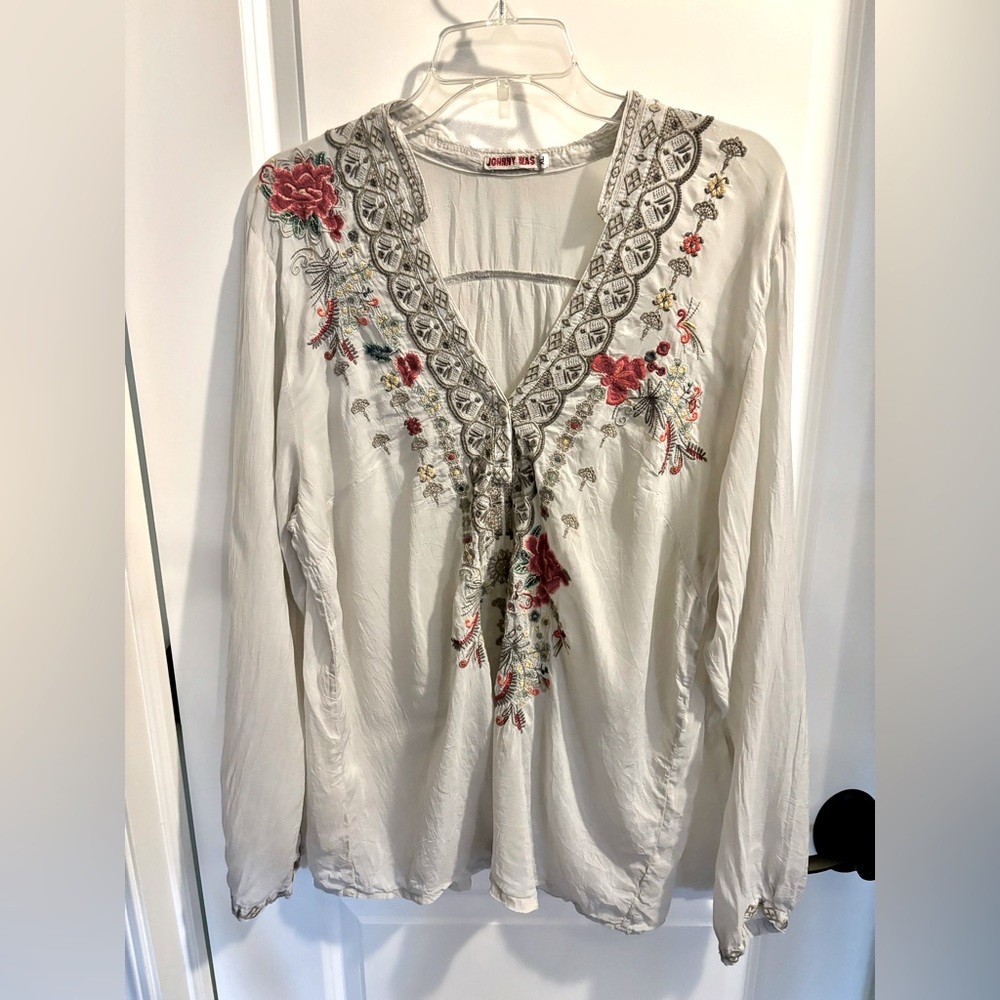 Johnny Was embroidered blouse